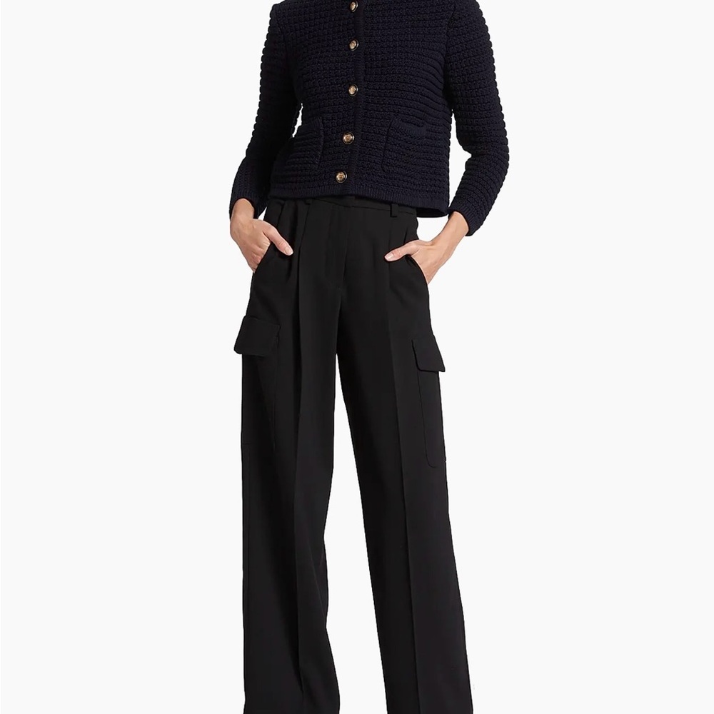 Black Textured Knit Button-Front Jacket - image 4